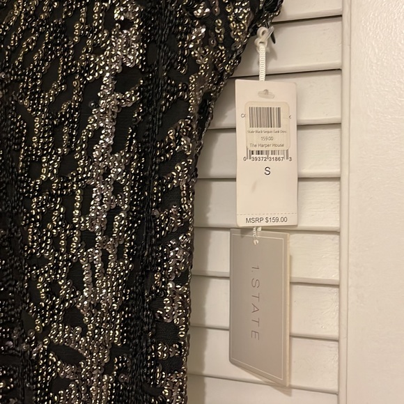 1.State Sparkly gold sequin party dress size S - Picture 17 of 17
